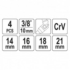 YATO Set 4 tubulare pentru bujii 3/8"..